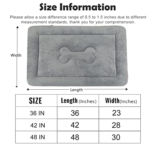 Joicyco Large Dog Bed Crate Pad Mat 42In Washable Non-Slip Bottom Pet Bed Cat Beds Mattress Kennel Pad #TOP6