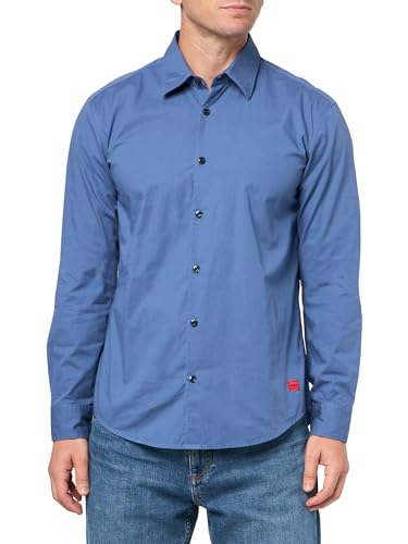 HUGO Men's Woven Logo Patch Button Down Shirt
