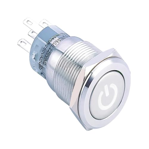 Interrupteur bouton-poussoir 16mm 24V blanc pour remplacer un bouton défectueux sur une machine