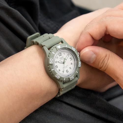 Image of Citizen Q&Q Analog Solar Watch, Water Resistant to 10 ATM, Urethane Strap