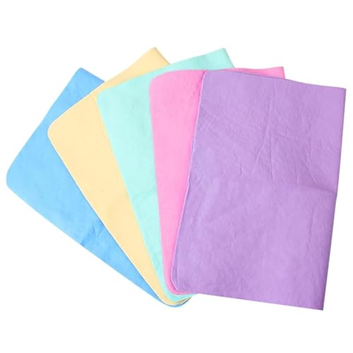 HYTROVE 5pcs PVA Chamois Pet Bathing Towel Set Ultra Absorbent Quick Dry Dog Towels for Bathing and Cleaning for Cats Dog Pet Bath (Random Color)