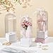BENECREAT 12Pcs Single Rose Flower Box Empty Bag, Clear Flower Packing Boxes Flower Gift Boxes for Graduation Wedding Birthday Floral Gift Floral Arrangement Supply, White