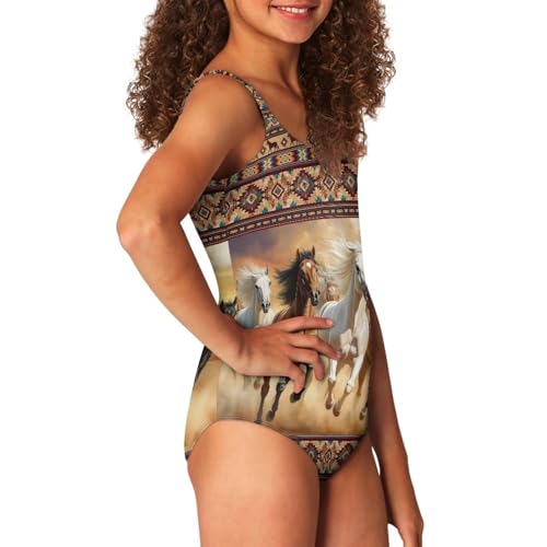Image of Uourmeti Girls' One-Piece Swimwear Halter Bathing Suit Big Kids Summer Beach Swim Suits Swimming Wear