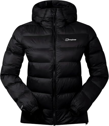 Berghaus Women's Ewden Insulated Extra Warmth Big Baffle Winter Padded Jacket | Hydroloft Insulation | Adjustable Insulated Jacket, Black/Black, 12