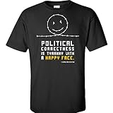 Gadsden and Culpeper Political Correctness Tyranny Shirt - Black - Large