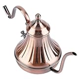 Bocca Stretta: questa teiera decorativa antica in acciaio inox è progettata con una bocca stretta per dissipare uniformemente il calore durante l'erogazione del caffè o del tè al latte.