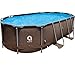 Produktbild Avenli Pool 427 x 275 x 100 cm Frame Stahlrahmen Aufstellpool ohne Pumpe braune Rattanoptik Framepool Swimming oval Schwimmbecken Ersatzpool