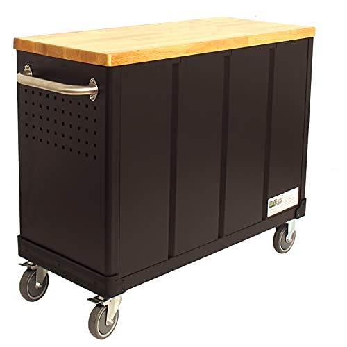 TRUTZHOLM® Werkstattwagen Deluxe 2 x 6 Schubladen leer | hochwertige Massivholz Arbeitsfläche | Werkzeugwagen | Werkbank – Bild 8