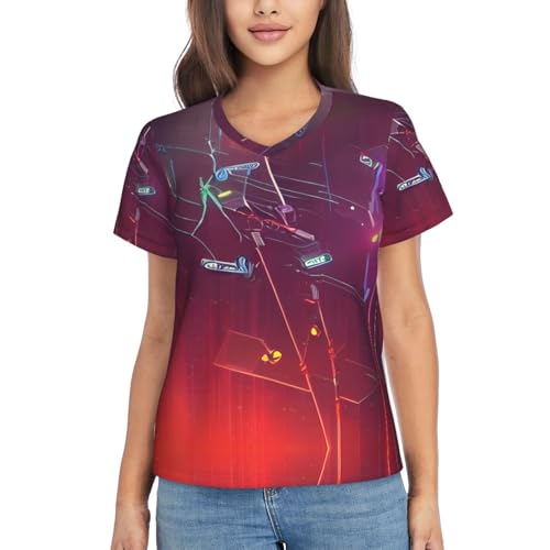 T-shirt col en V femme Darts Arrows contre la chaleur printanière et estivale