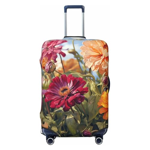 Elastic Travel Luggage Cover for Suitcase Tsa Approved Stretch Scratch-Resistant Suitcase Protector Cover Washable Colorful Spring Summer Flower Baggage Covers Fits 18-32 Inch Luggage Case