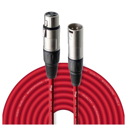 Stagg 10 m cable XLR a conector XLR para micrófono de calidad, rojo