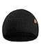 Price comparison product image DANISH ENDURANCE Merino Wool Beanie Hat Kids, Warm Fleece Lining, Thermal Autumn Winter Hats for Boys & Girls, Knit, Unisex, Black, One Size