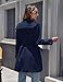 wantdo Women's All Weather Coats Lapel Long Trench Coat with Belt Navy Small