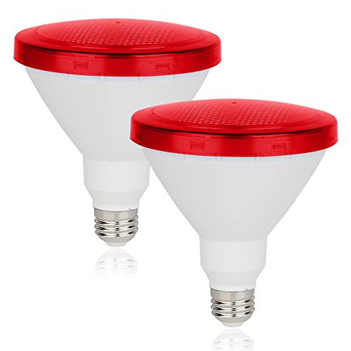 U4GLORY LED Red Flood Light Bulb - PAR38 E26 Base Red Color Bulb 15W (100W Equivalent) LED Light Suitable for Outdoor Indoor Bedroom Party Decoration Porch Christmas 2 Pack
