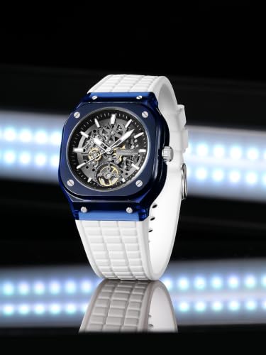 Image of French Connection | Skeleton Dial | Transparent Acrylic Case | Silicone Strap | Quartz Watch for Men - FCG01