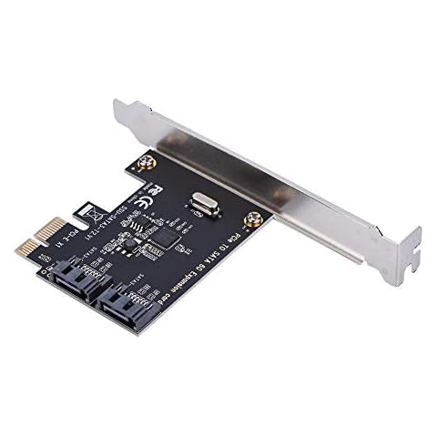 Lazmin 2 Port SATA PCI Express SATA Controller Card, PCI Express to 6G SATA3.0 2-Port SATA III Expansion Controller Card Adapter Cover