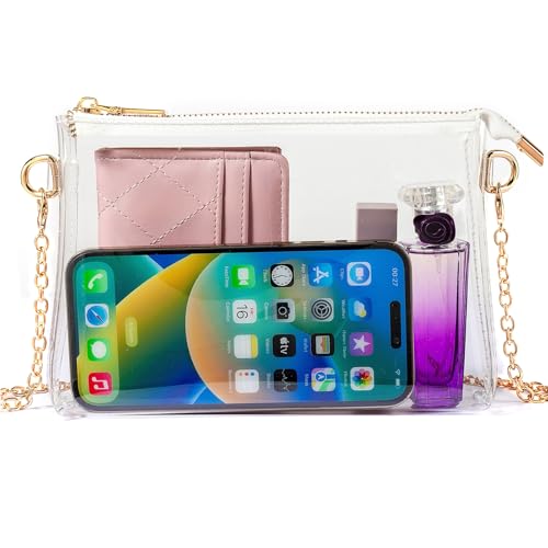 Clear Purse for Women Stadium Approved, Small Clear Crossbody Bag Stadium Bag for Concerts Sports Events
