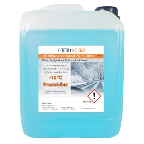Richter Chemie | 25 Liter Premium Scheibenfrostschutz | -18C Wischwasser Fertigmix Auto Scheibenwaschanlage 1 x 25LKanister