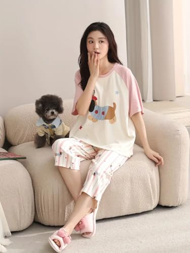 Image of Louis Luxe Womens Korean Night Dress || Full Pyjama Set || Korean Nightsuit || Women Nightwear ||Round Neck Full Sleeve Nightsuit || Loungewear || Everyday Nightdress (ND-18)