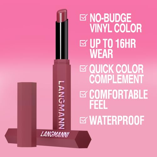 Image of BestLand 6PCS Pink & Rose Matte Lipstick Set - Soft Nude Pink, Dusty Rose & Berry Shades - Creamy Velvet Long Lasting Lip Color Collection - Lightweight Full Coverage Blur Effect Lip Makeup Kit