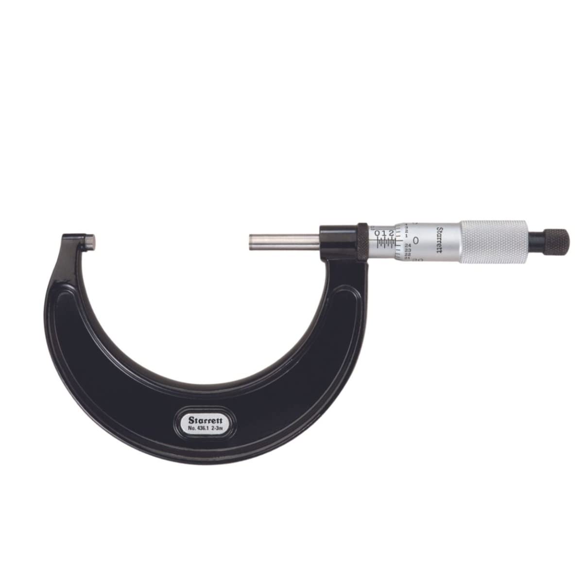 Starrett Outside Micrometer with One-Piece Spindle, Satin Chrome Finish and Advanced Sleeve Design - Quick and Easy Adjustment, 2-3" Range, .001" Graduation - 436.1XRL-3