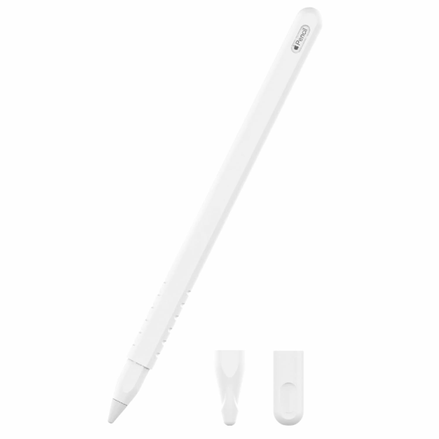 Ultra-Thin Apple Pencil 2nd Generation Case, Soft Silicone Protective Cover with Double Tap Function and Ergonomic Design for Comfortable Grip - White-picture-49