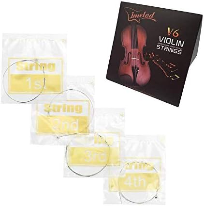 Imelod Violin strings Universal Full Set (G-D-A-E) violin Fiddle String Strings Steel Core Nickel-silver Wound with Nickel-plated Ball End for 4/4 3/4 1/2 1/4 Violins(1 Set)