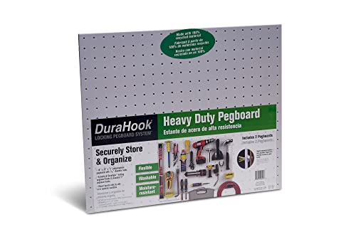 Triton Products 018 DuraBoard 22-Inch W x 18-Inch H x 1/8-Inch D Polypropylene Pegboards with 3/16-Inch Hole Size | White | Set of 2