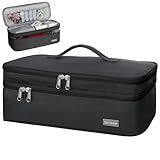 SEPWIK Double-Layer Travel Storage Bag Compatible with Dyson Hair Dryer and Attachments, Portable Carrying Case for Hair Dryer Brush/Volumizer/Styler/Hot Tools Scandihome Series, Black(Bag Only)