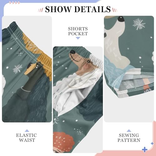 ZZXXB Poodle Snow Boys Long Pants Soft Trousers Elastic Waist Kids Lounge Bottoms with Pockets S-XL4