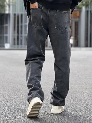 mens cargo pants relaxed fit Cotton Slant Pocket Loose Jeans2