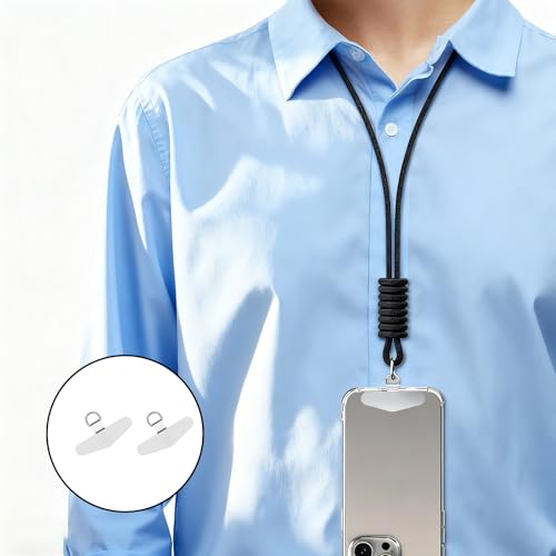 CYXZMYA 2 Stück Edelstahl Handykette Universal Pads,Ultradünne Robuste Halterung Mit Metallring, Diebstahlschutz Anti Verlust Für Alle Smartphones,Multifunktional mit Starker Haftkraft