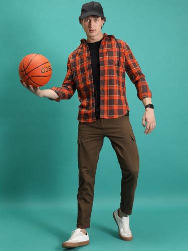 Image of Highlander Men's Tapered Fit | Cargo Trousers | Sleek & Functional | Utility Pockets | Trouser for Men | Men Trousers