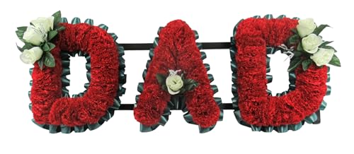 Funeral Letters - Customised Artificial Silk Flowers Funeral Tribute - Memorial Wreath for Funeral or Grave MUM DAD SON GRANDAD NANNY SISTER BROTHER