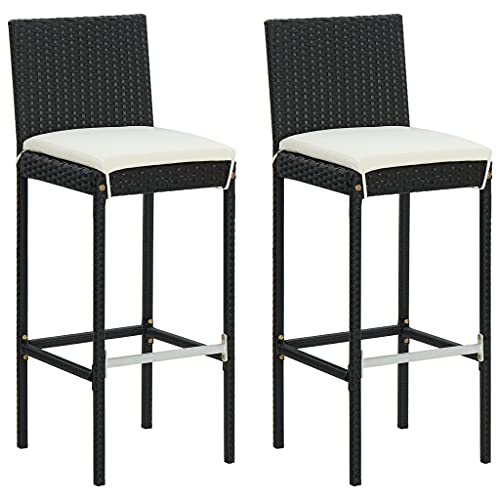GOTOTOP Banquetas de bar de pátio, banquetas de bar de vime de poliéster, banqueta de bar para ambie