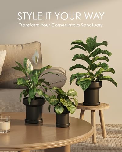  Plant Pots Indoor with Drainage Holes- Set of 3  - image 6