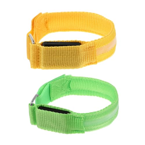 SUPVOX 2Pcs Adjustable LED Running Armband Rechargeable Night Run Safety Gear Glow The Dark Wrist Band for Visibility for Durable Use