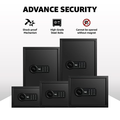 Image of Equal 48L SecureLite Safe Locker for Home | Digital PIN Code + Emergency Key | 10-Gauge Steel Door | 3 Year Warranty | 48 Litre - Matte Black