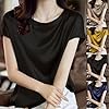 Relaxed Silhouette Women's T-Shirt with Slight Luster and Comfort Focus for Extended Wear Situations (2XL Black) #3