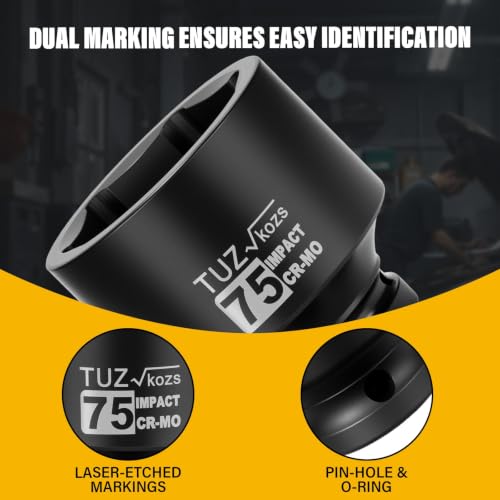 Image of 1 Inch Drive 75mm Standard Metric 6 Point CR-MO Impact Socket