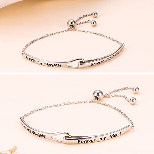 Sterling Silver Engraved Inspirational Adjustable Infinity Bracelet Graduation Gift for Mother Sister Best Friend Jewelry for Women3