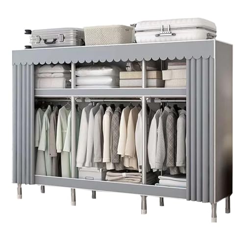 Armario plegable para dormitorio con barra de colgar resistente y estructura estable 2