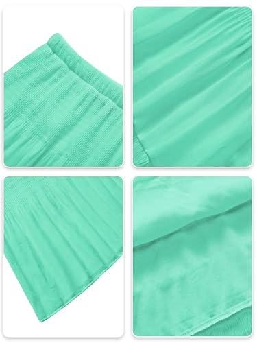 Image of NASHALYLY Women's Chiffon Elastic High Waist Pleated A-Line Flared Maxi Skirts