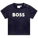 TEE-SHIRT MANCHES COURTES BOSS - Tee-Shirt Manches Courtes Bleu 100% Coton 12MOIS