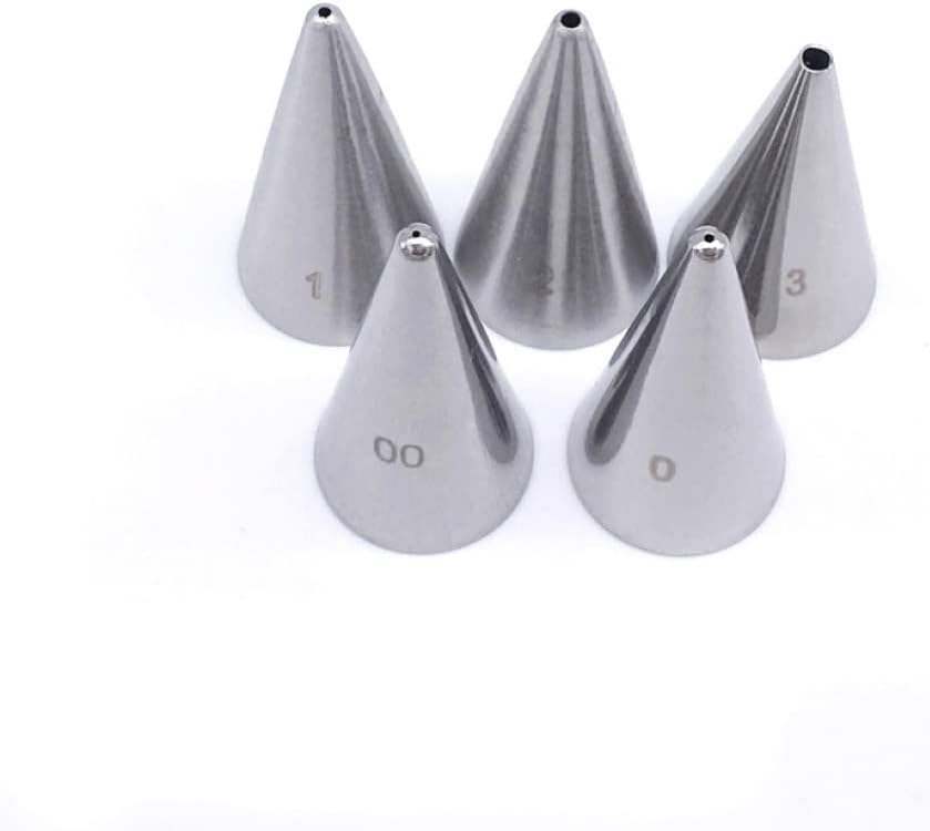 Cake 5 Pcs Round Tips Stainless Steel Icing Piping Nozzles Set Fondant Cake Cream Decorating Decorating