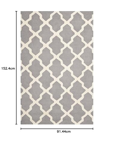 Image of Hand Tufted Wool Carpets Anti Shedding Rug Modern Carpets for Living Room Size 3x5 Feet