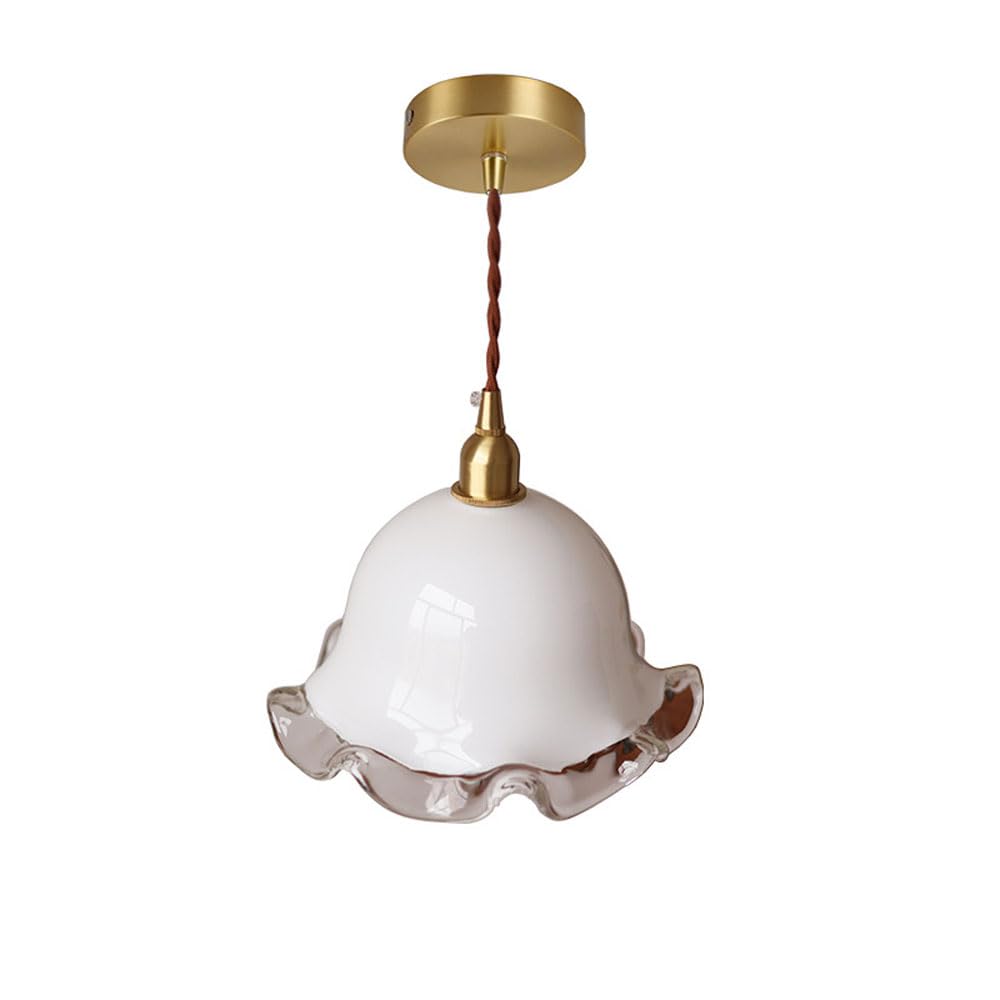 Suspension florale en verre et laiton avec châssis électroplaqué lustre haut de gamme