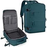 Mochila de viagem coowoz unissex, grande, mala de mão, mochila para trilha, Azul pavão, Large-L