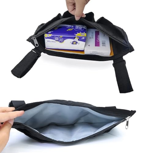 DeaHea Bed Rails Bag with Cup Holder Phone Pouch 4 Pocket Storage Organizer Bag for Elderly Adults Safety Bed Assist Rail Medical Bed Support Bar Mobility Assistant Handle Bars Under Mattressbed Cane