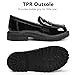 CCVON Girls Dress Shoes Chunky Loafers for Girl Platform Penny Loafers School Uniform Slip On Shoes Black Size11